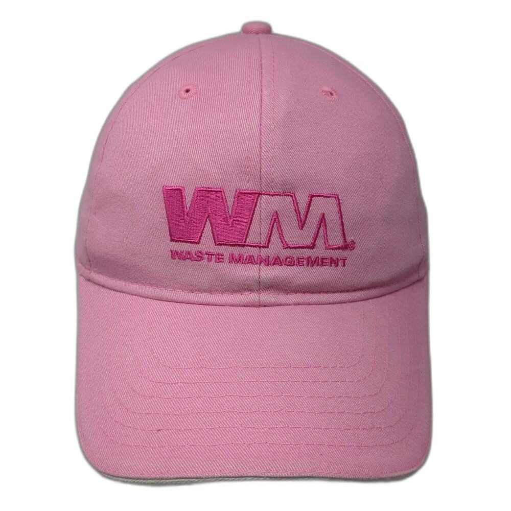 BIG Waste Management Baseball Cap Pink One Size Cotton Embroidery Slideback hat